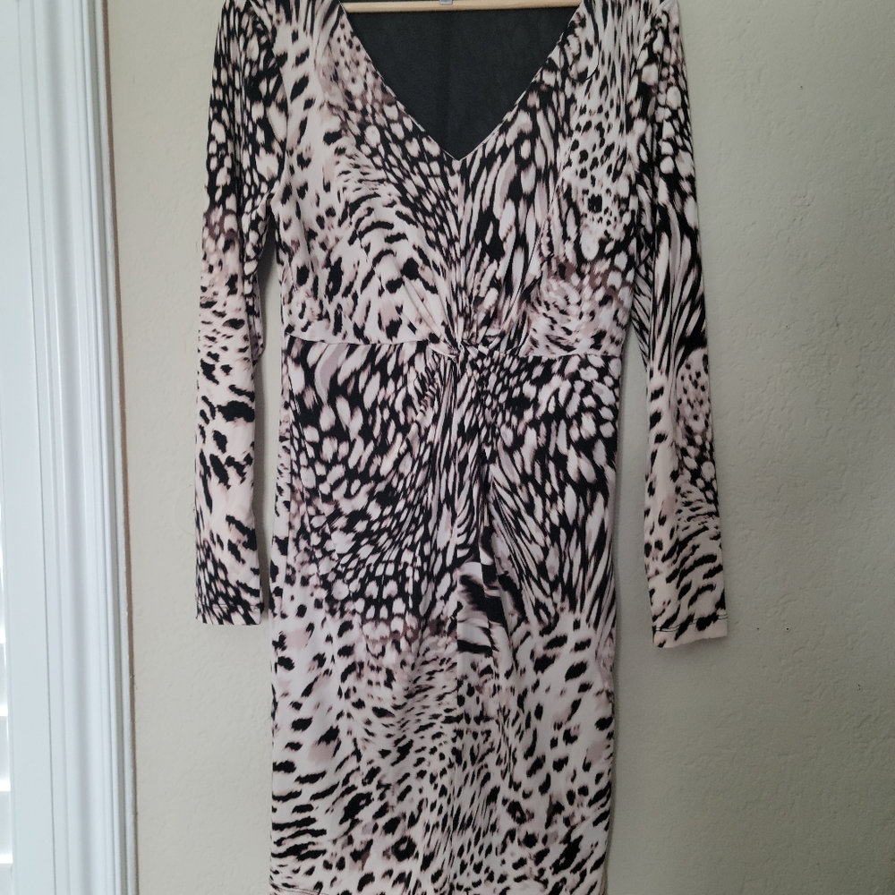 Long sleeve leopard print cocktail drrss